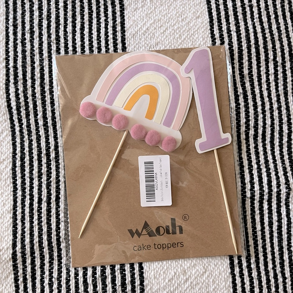 NWT Rainbow Cake Topper